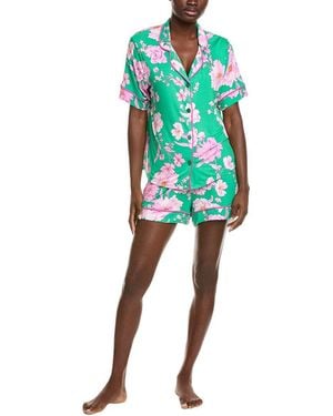 Room Service Pjs 2Pc Aspen Pyjama Shirt & Short Set - Blue
