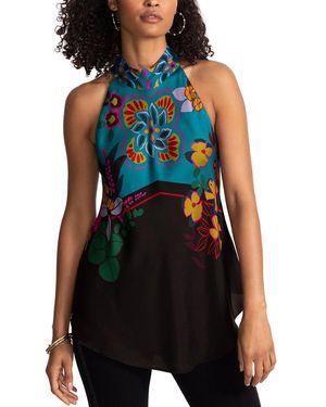 Johnny Was Devi Silk-Blend Blouse - Black