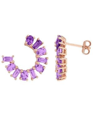 Rina Limor 2.44 Ct. Tw. Amethyst, Rose De France Stud Earrings - Pink