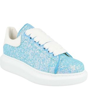McQueen Glitter Oversized Leather Trainer - Blue