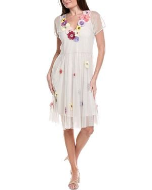 Johnny Was Marsha Dot Mesh Mini Dress - White