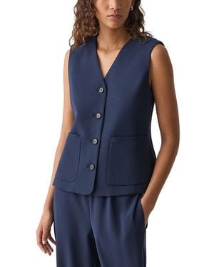 Theory Zig Zag Stitch Vest - Blue