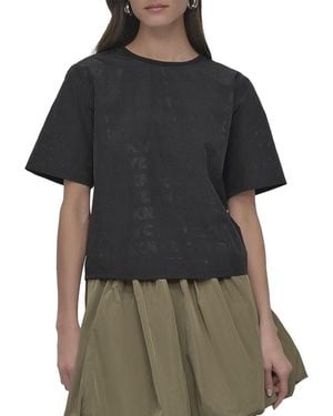 DKNY Perforated Logo Boxy T-Shirt - Black