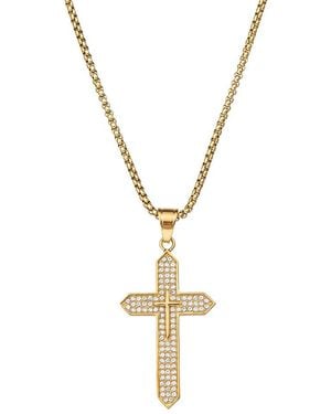Eye Candy LA The Bold Collection Titanium Cz Jude Necklace - Metallic