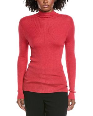 Akris Ribbed Mock Neck Cashmere & Silk-Blend Jumper - Red