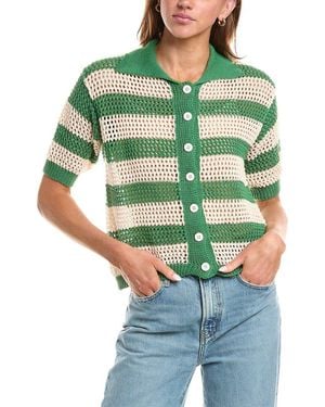 7021 Crochet Cardigan - Green