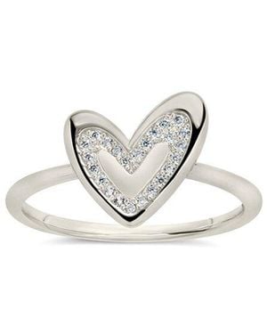 Sterling Forever Cz Mabel Heart Ring - White