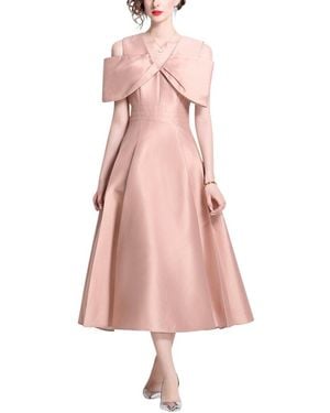 DZA Off-The-Shoulder Midi Dress - Pink