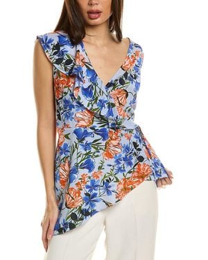 Tahari The Sloane Silk Blouse - Blue