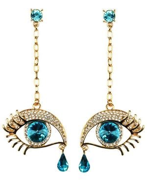Eye Candy LA Luxe Collection Crystal Eye My Earrings - Metallic