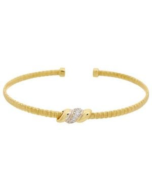 Meshmerise 18K Plated 0.06 Ct. Tw. Diamond Bangle Bracelet - Metallic