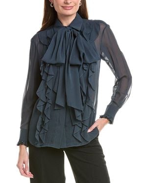 Lafayette 148 New York Silk Blouse - Blue