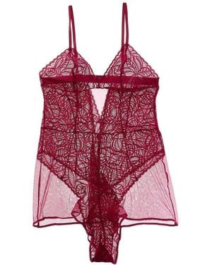 DKNY Lace Romper - Red