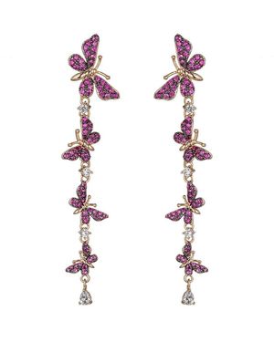 Eye Candy LA Cz Sienna Butterfly Earrings - Pink