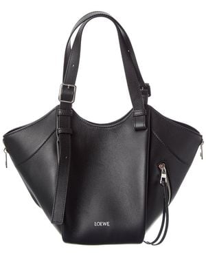 Loewe Hammock Flip Leather Tote - Black