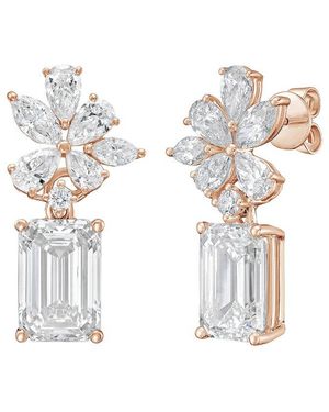 Diana M. Jewels Diana M. 14K Rose 15.00 Ct. Tw. Lab-Grown Diamond Earrings - White