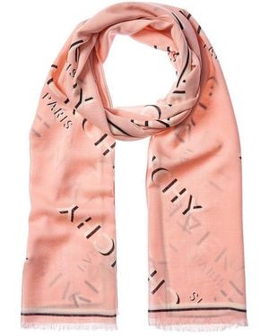 Givenchy Shadow Wool & Silk-Blend Scarf - Pink