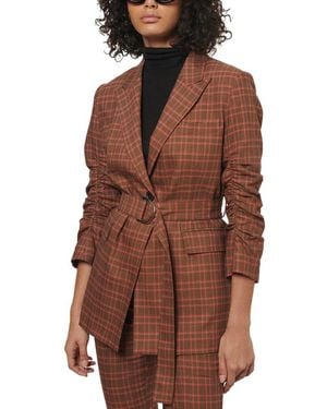 10 Crosby Derek Lam Harrison Gathered Sleeve Blazer - Brown