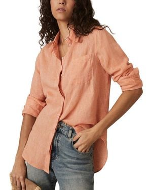 Reiss Belle Linen Shirt - Pink