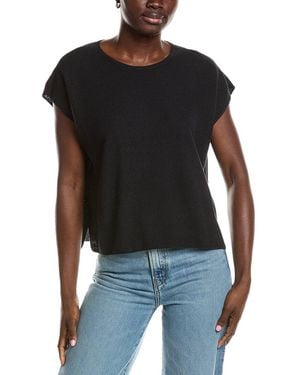 Eileen Fisher Crewneck Linen-Blend Boxy Jumper - Black