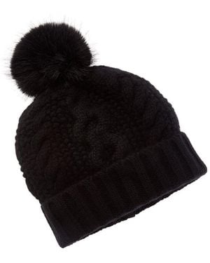 Sofiacashmere Sofiacashmere Chunky Cable Cashmere Hat - Black