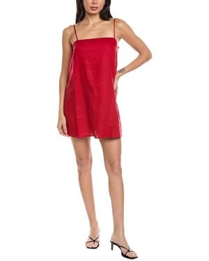 Seraphin Sleeveless Linen Mini Dress - Red