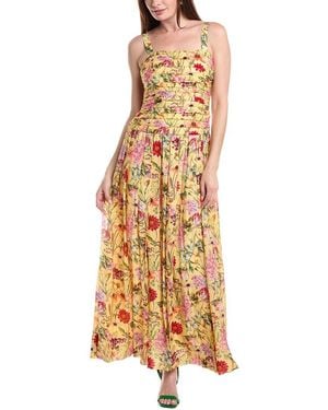 Julia Jordan Hazy Voile Digital Sleeveless Maxi Dress - Metallic