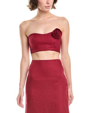 Summer Away Rewa Linen Bandeau Top - Red