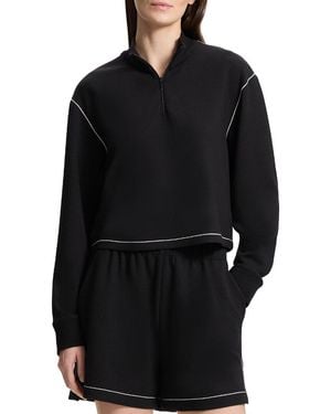 Theory Crop 1/2-Zip Pullover - Black