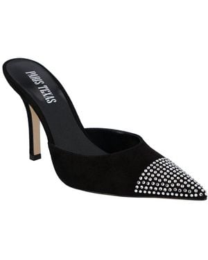 Paris Texas Holly Suede Mule - Black