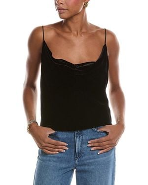 L'Agence Calista Cowl Neck Silk-Blend Cami - Black