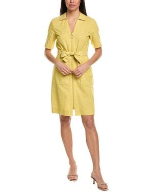 Sharagano Nanette Nanette Lepore Front Zip Shirtdress - Yellow