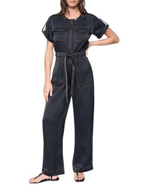 DKNY Roll Tab Contrast Jumpsuit - Blue