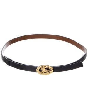 Burberry Thin Reversible Leather Belt - Blue