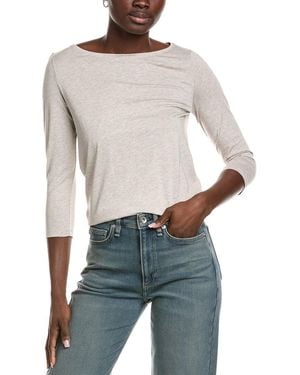 Eileen Fisher Bateau Neck Top - Grey