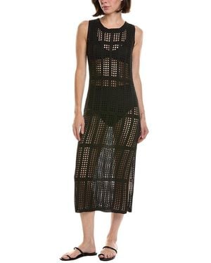Salty Lemon Colum Pattern Knit Tank Dress - Green