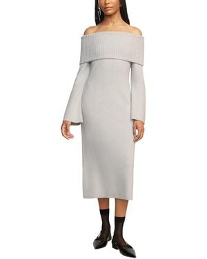 MODERN CITIZEN Cara Ribbed Foldover Sweaterdress - Grey