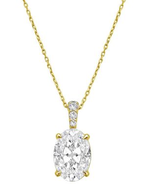Diana M. Jewels Diana M. 14K 12.25 Ct. Tw. Lab-Grown Diamond Pendant Necklace - Metallic