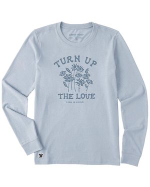 Life Is Good. Long Sleeve Crusher T-Shirt - Blue