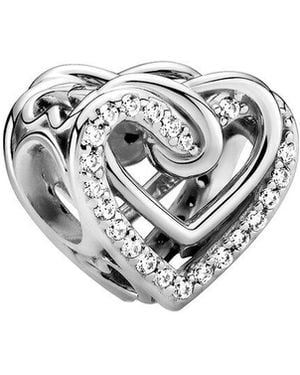 PANDORA Moments Cz Sparkling Entwined Hearts Charm - White