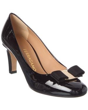 Ferragamo Vara Bow Patent Pump - Black