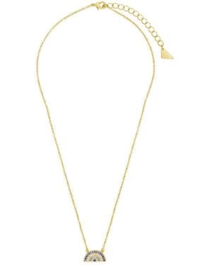 Sterling Forever 14k Plated Cz Pendant Necklace - Metallic