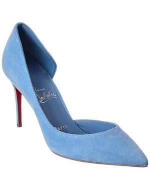 Christian Louboutin Iriza 85 Suede Pump - Blue
