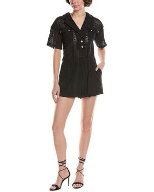 Marion Crochet Lace Romper - Black