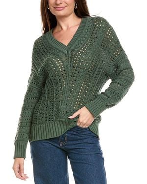 Tommy Bahama Beachy Cotton Open Stitch Sweater - Green
