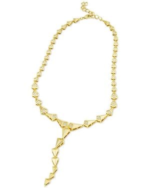 Savvy Cie 14K Plated Cz Drop Necklace - Metallic