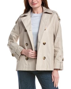 Sam Edelman Cropped Double-Breasted Swing Jacket - Natural