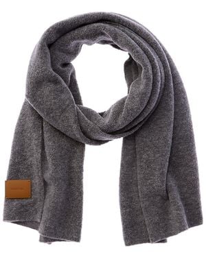 Vince Boucle Reverse Jersey Knit Oversized Wool-Blend Scarf - Grey