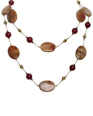 Margo Morrison Gemstone Vermeil Toggle Necklace - White