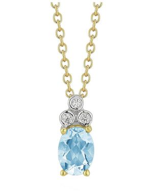 Reiss 14k 1.55 Ct. Tw. Diamond & Blue Topaz Necklace